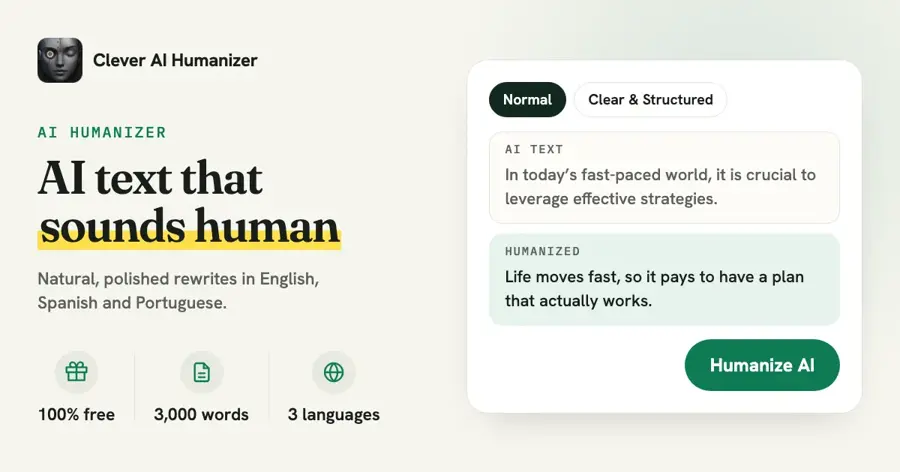 Clever AI Humanizer official preview image