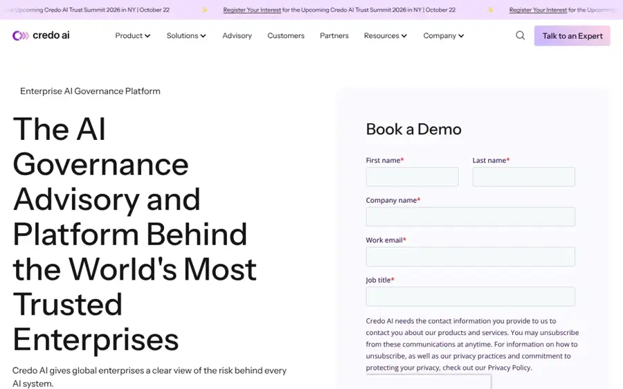 Credo AI homepage