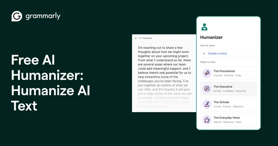 Grammarly AI Humanizer official preview image