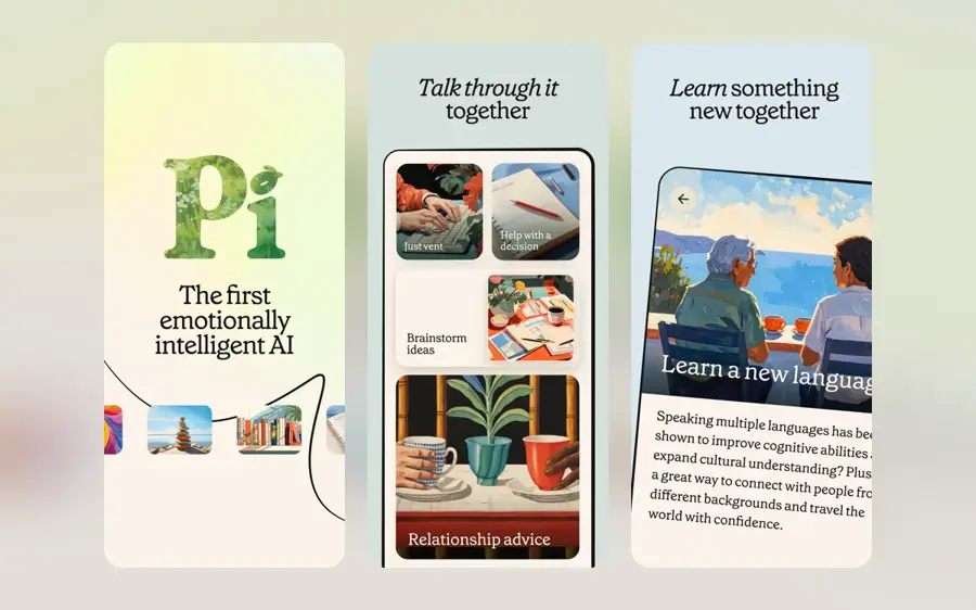Pi app screenshots from the App Store