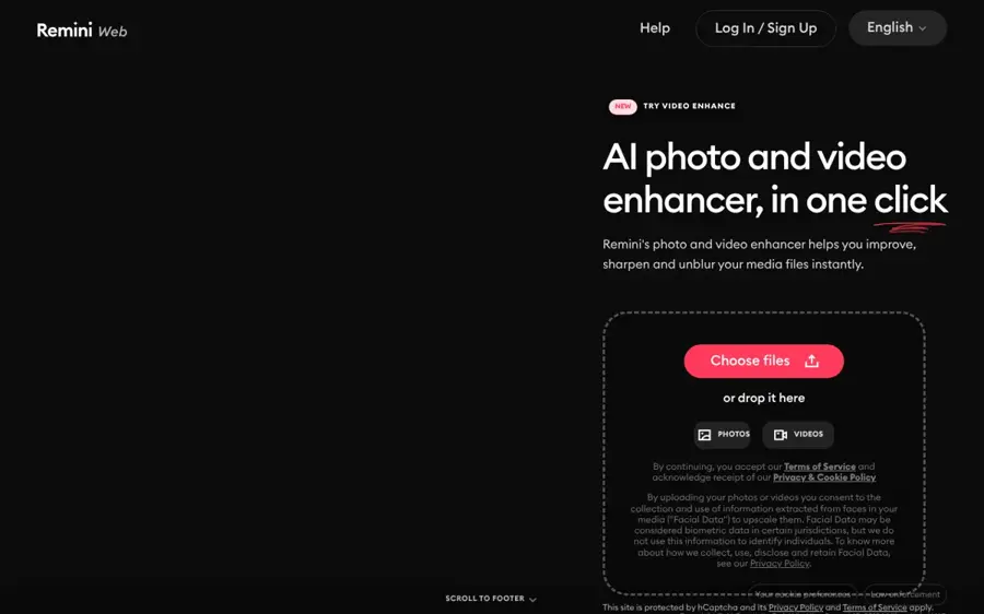 Remini homepage