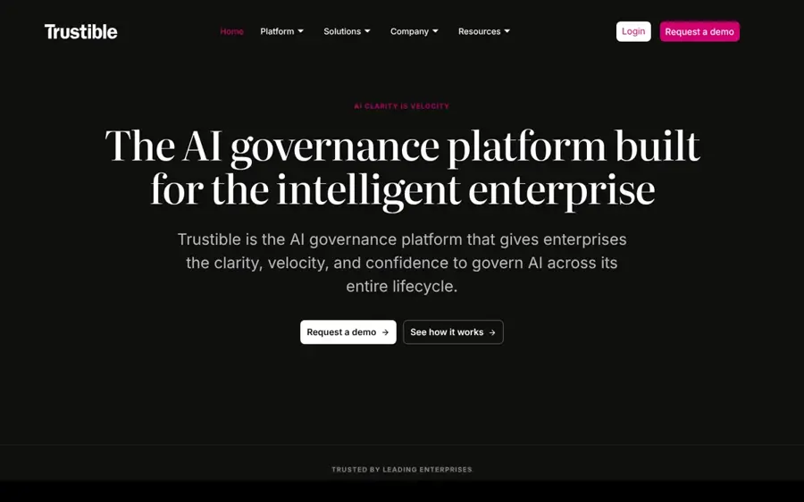 Trustible homepage