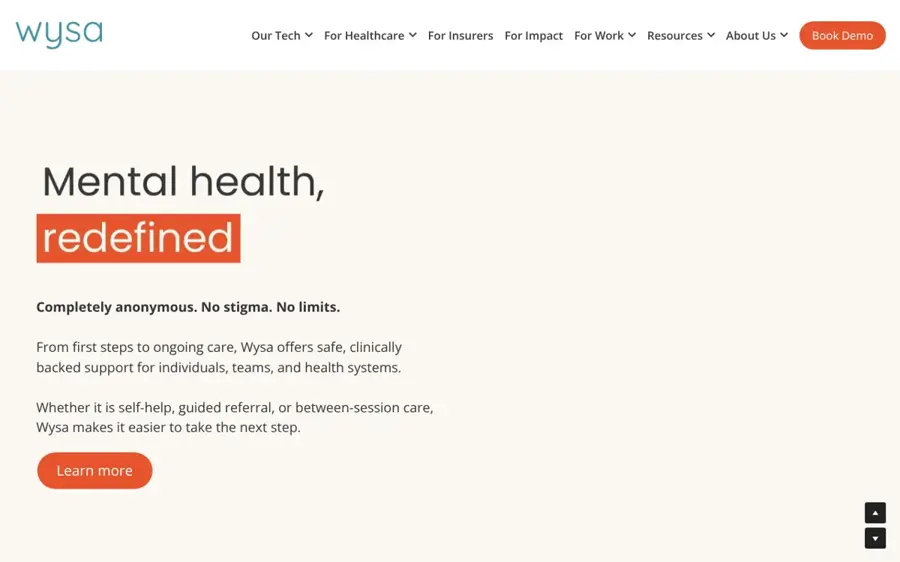 Wysa homepage