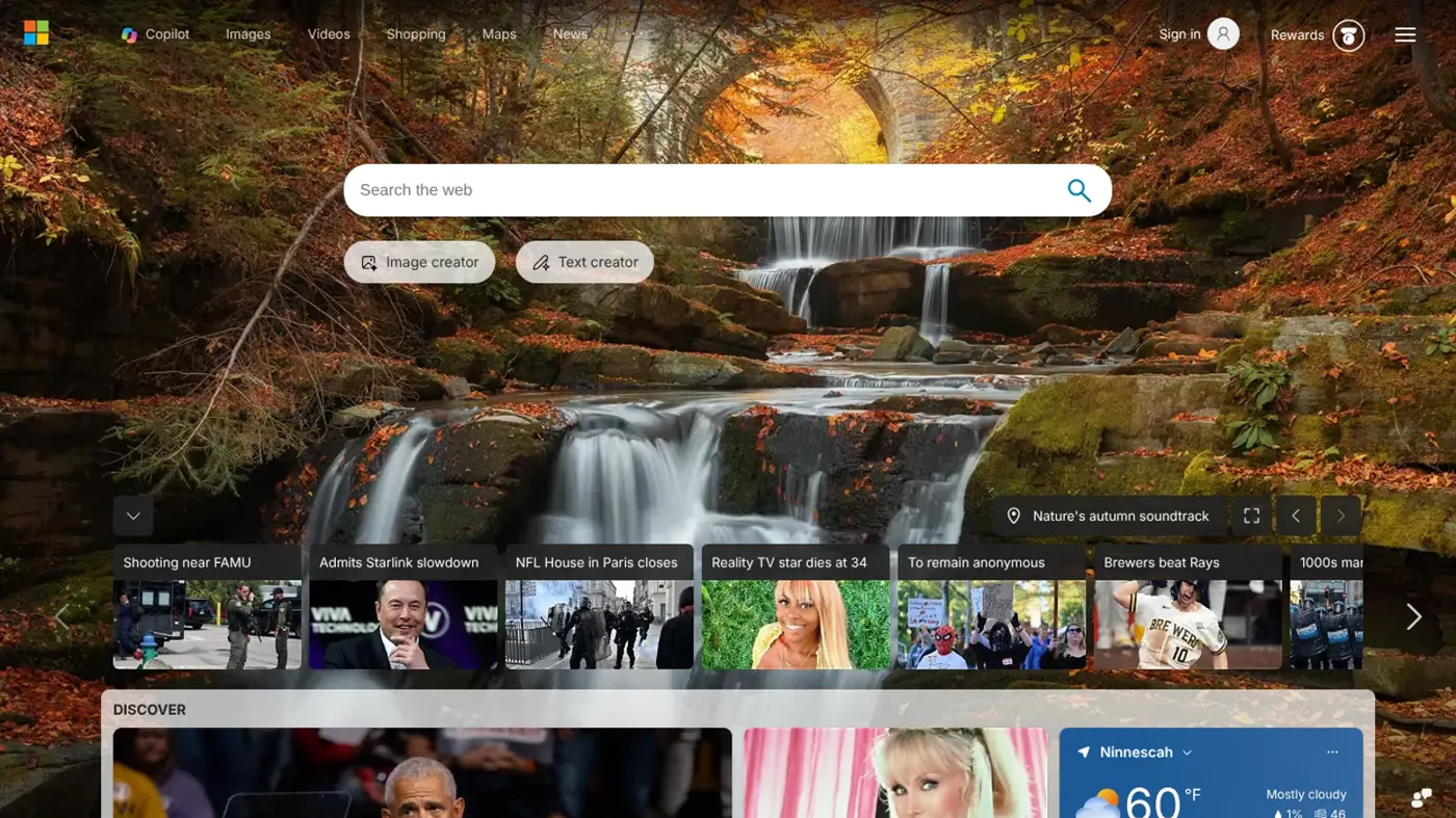 Bing AI (Copilot Search, Copilot and Bing Image Creator) image from its official website