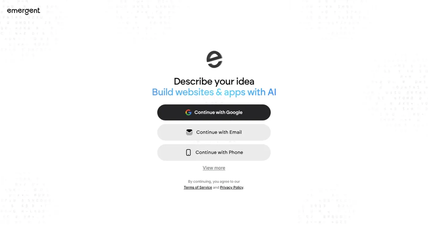 Emergent (Emergent Labs) image from its official website
