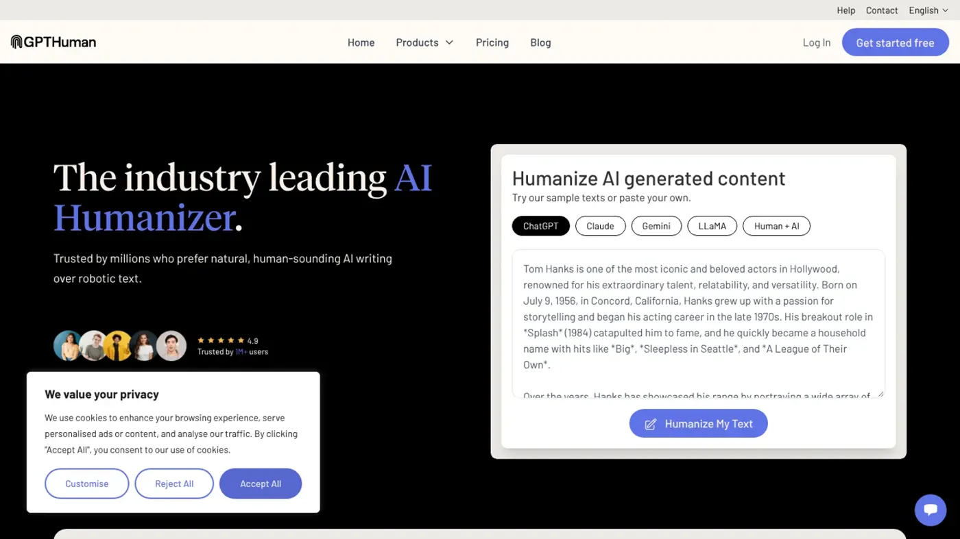GPTHuman (Gpthuman AI) image from its official website