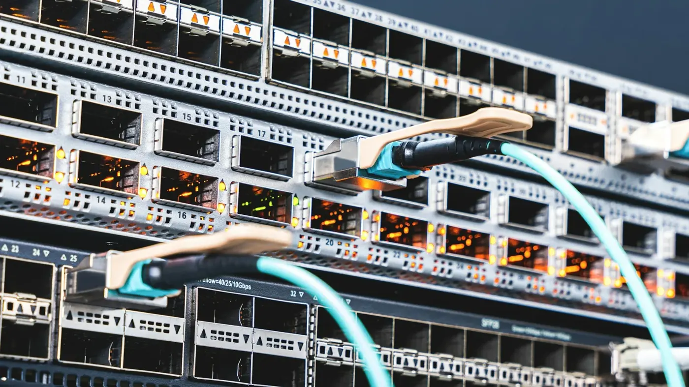 Cables connected to data center switches
