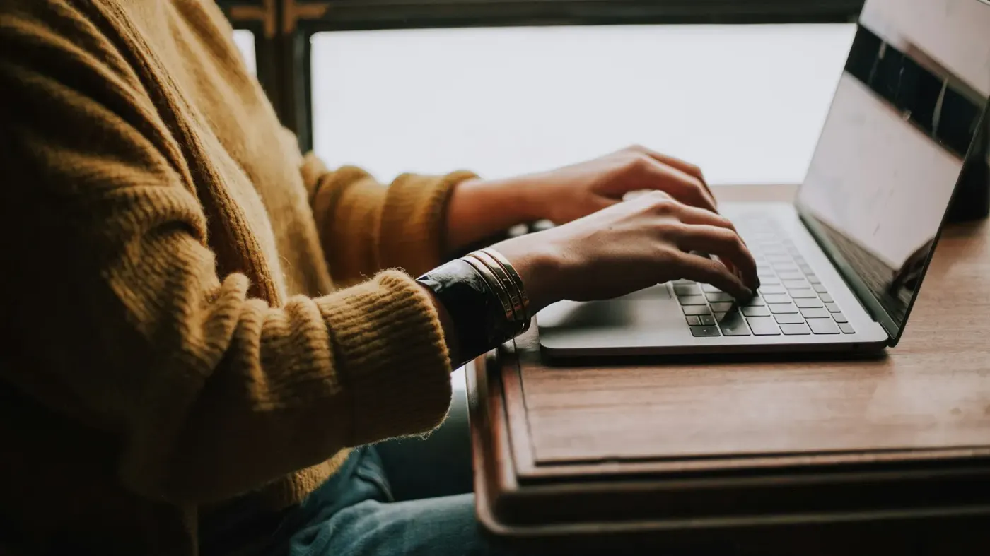 A person working on a laptop