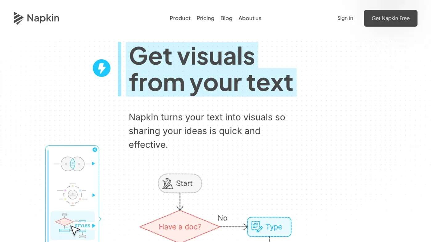 Napkin AI image from its official website