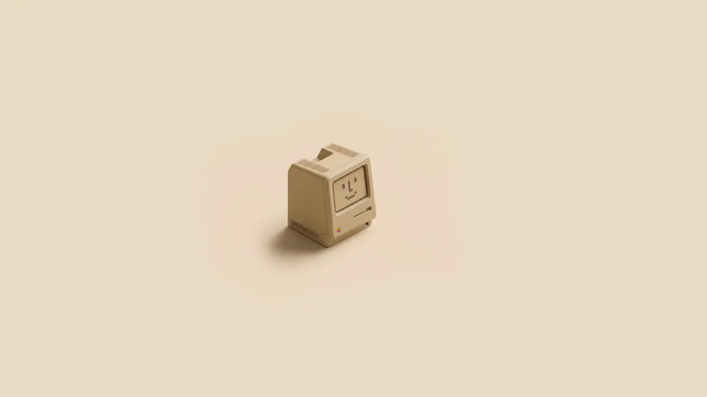 A retro beige computer