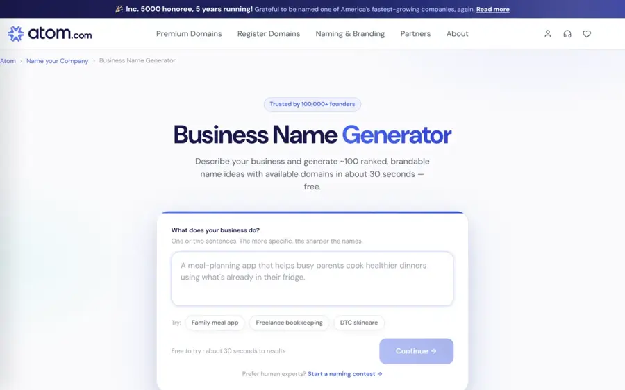 Atom homepage