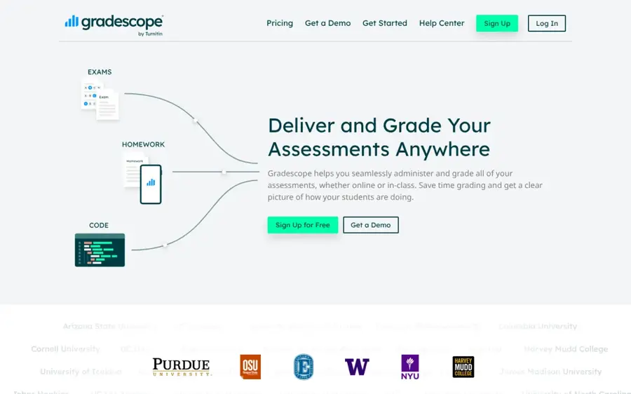 Gradescope homepage