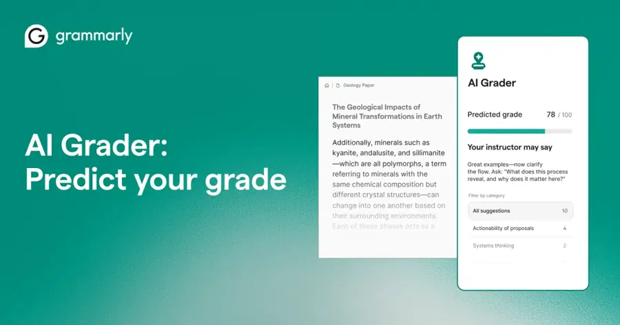Grammarly AI Grader official preview image