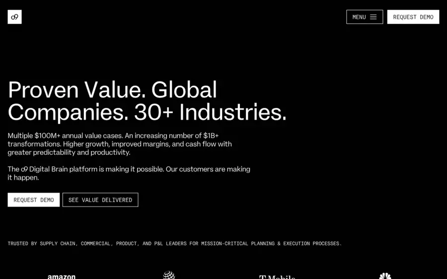 o9 Solutions homepage