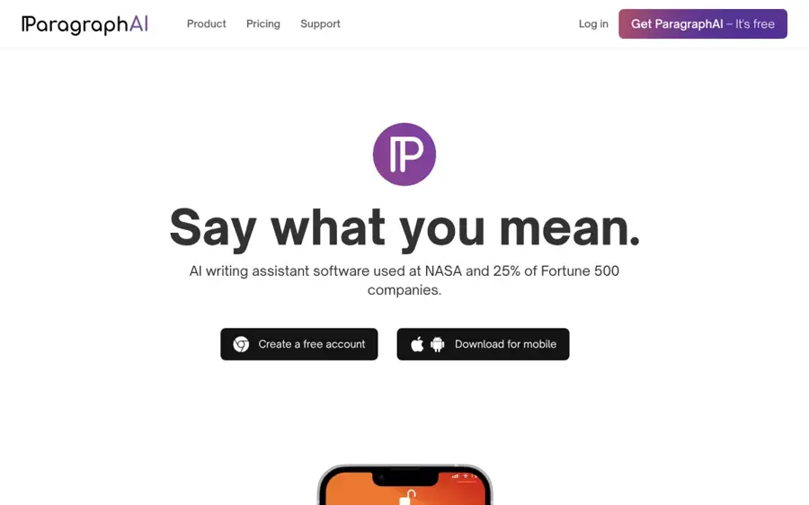 ParagraphAI homepage
