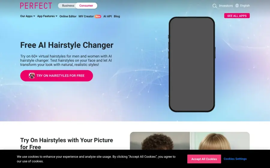 YouCam Makeup homepage
